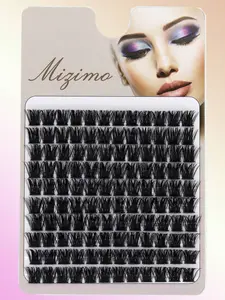 120pcs/10 Pairs Black 150D Mink Lashes, Dense Curled Cluster Eyelashes Extension