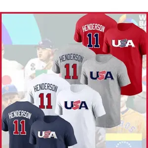 Henderson #11 USA Baseball Shirt, 2026 World Baseball Classic Name & Number