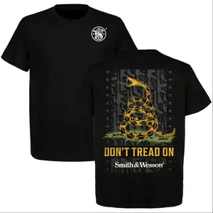 Smith & Wesson Patriotic Snake Graphic T-Shirt, Don't Tread On Me Tee, Tactical Style, Made in USA