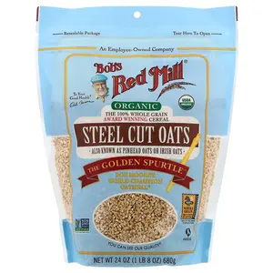 Bob's Red Mill Organic Steel Cut Oats, Whole Grain, 24 oz (680 g)