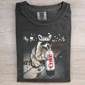[Flashsale up to 70%]Three Raccoons Diet Coke T-shirts, Funny Meme Genz Dank Raccoons, Comfort Colors T-shirt, Trendy Shirt, Gift for Men, Women funny shirts for women, Womenswear Cotton Top Streetwear