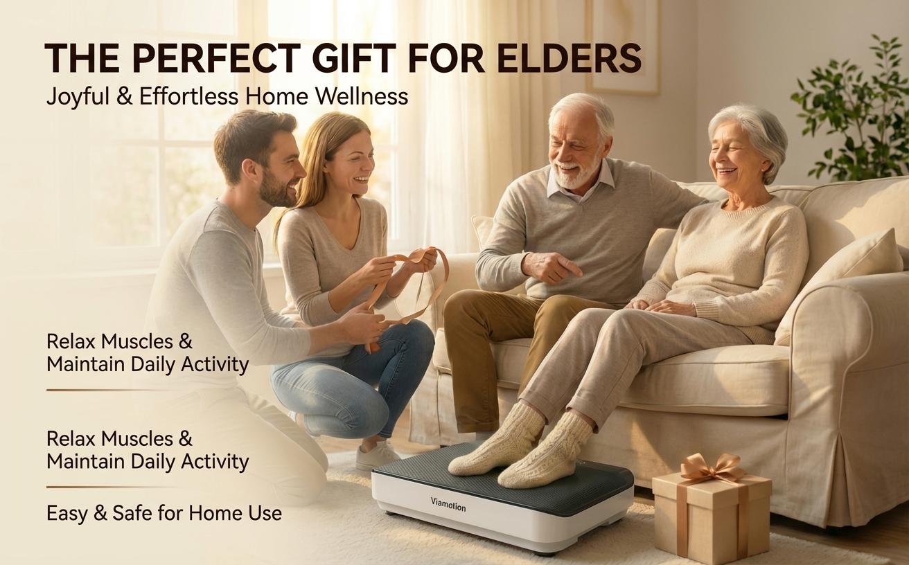 Viamotion Vibration Plate for Seniors & Home Relaxation, Low-Noise 150W Motor, 1-99 Speed Levels, Safe Dual Voltage Protection, LED Display, Perfect Gift for Elders