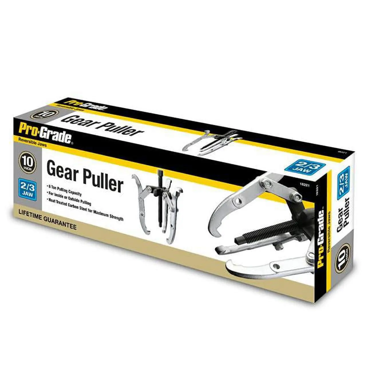 Pro-Grade Steel 6-Ton Gear Puller Tool, Model 18221, 10 in. Adjustable 2-3 Jaw, for Automotive & Motorcycle Sheet Metal Repair