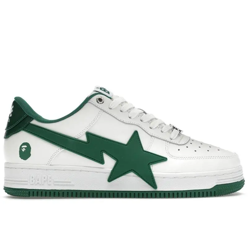 BAPE Men's A Bathing Ape Bape Sta OS #2 White Green Basketball Shoes, from StockX