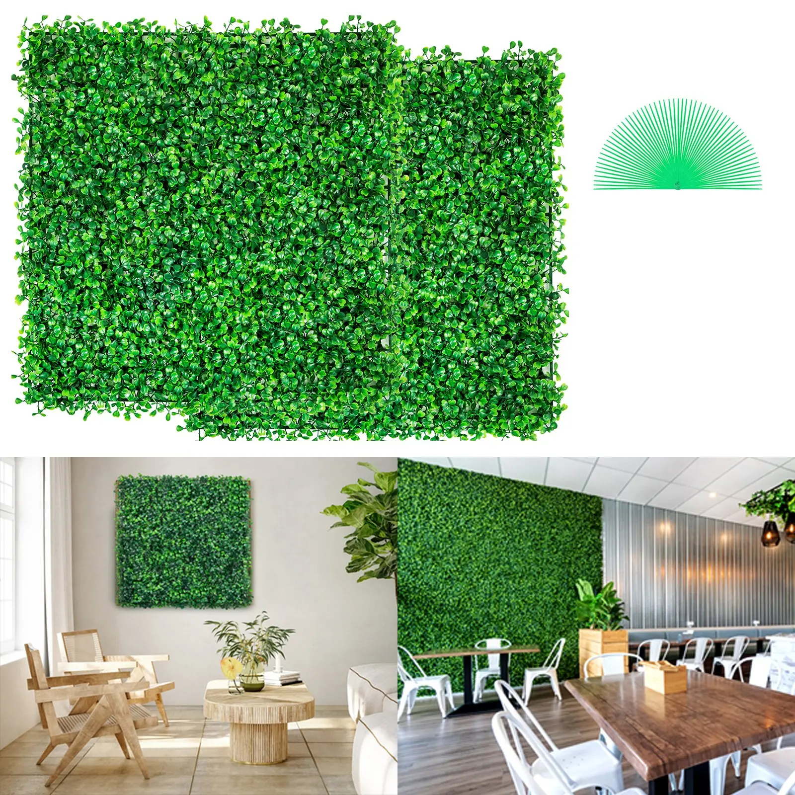 12PCS 10x10 in UV-Protected Artificial Boxwood Panels, Privacy Hedge Screen Mat, Grass Backdrop Wall for Outdoor Indoor Garden Fence Backyard