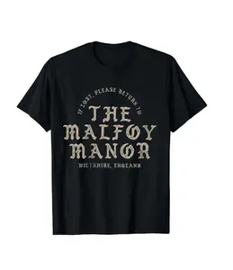 Malfoy Shirt Wizard T-Shirt, Magical Pullover Draco Bookish Shirt, Manor Green House Shirt, 90s Graphic Tee, Gift for Fan Novelty Graphic T Shirt funny tshirt Undershirts Tees Casual Streetwear Classic Plain Men's Women Cotton Moisture Wicking Short