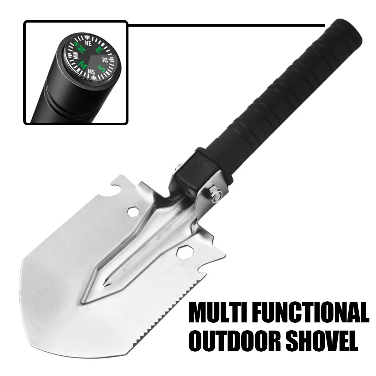 7in1 Multifunctional Camping Survival Shovel Portable Folding Engineering Shovel Outdoor Emergency Shovel Gadgets for Home Sturdy Durable Rubber Handle Anti-Slip Is Universal Shovel for Jungle Exploration Garden Planting Vehicle Emergency