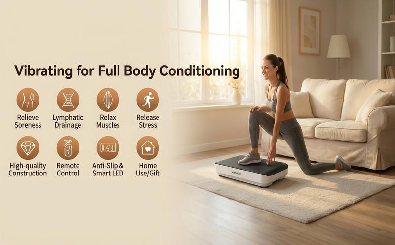 Viamotion Vibration Plate for Seniors & Home Relaxation, Low-Noise 150W Motor, 1-99 Speed Levels, Bluetooth Music, Safe Dual Voltage Protection, LED Display, Perfect Gift for Elders