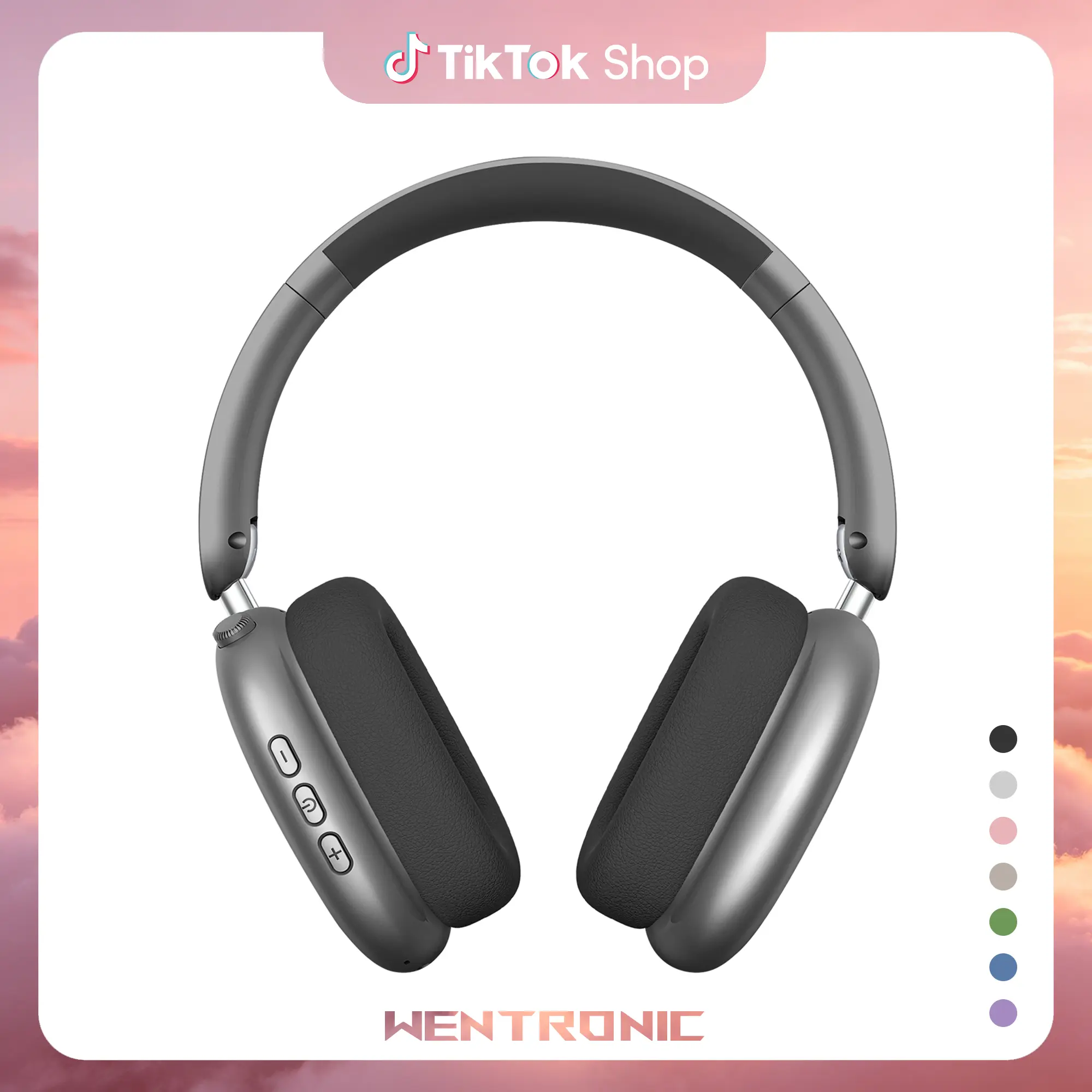 WENTRONIC Y01 Over Ear Wireless Bluetooth ANC Noise Reduction Headphones - 48H Playtime, Hybrid Noise Reduction Technology, Hi-Res Audio, Folding Design, Comfortable Soft Earpads, Built-in Mic for iOS/Android, Noise Reduction Headphone,summerwins summerwi