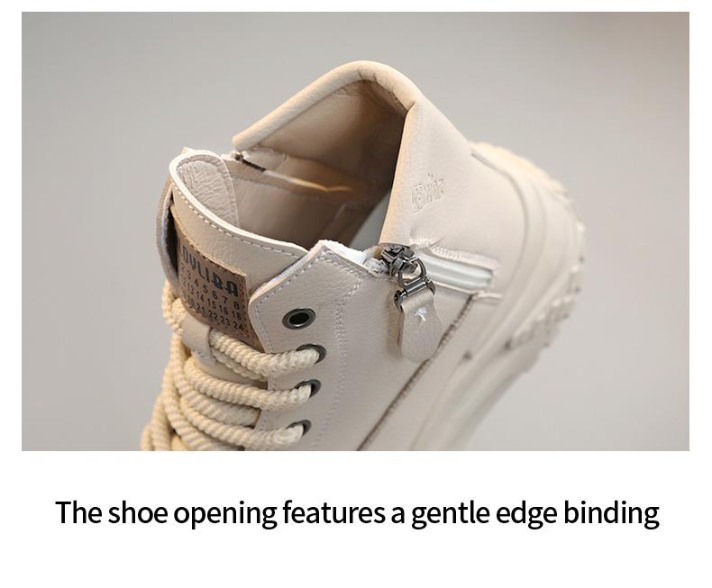 Spring and Autumn new arrival high-top shoes, round toe, thick sole for added height, soft sole, casual sneakers, street style white shoes.