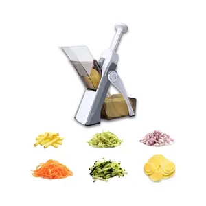 Safe Mandoline Slicer 5-in-1 Vegetable Chopper Adjustable Food & Potato Cutter