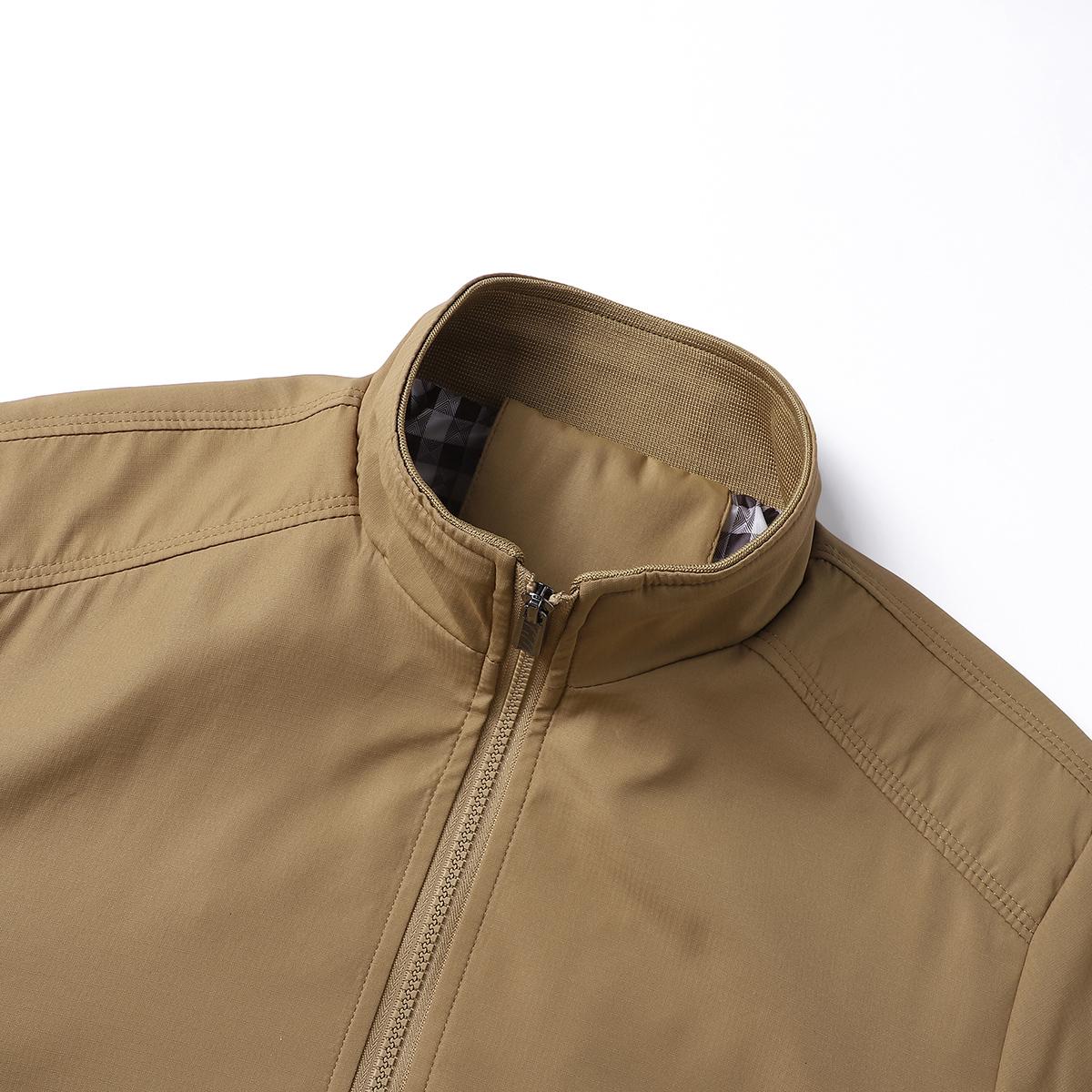 Men's Casual Stand Collar Jacket - Zippered Autumn Winter Coat with Pocket Design, Regular Fit, Sleek Appearance, Modern Men's Wear, Fine Tailoring, Autumn Outerwear, Winter Apparel