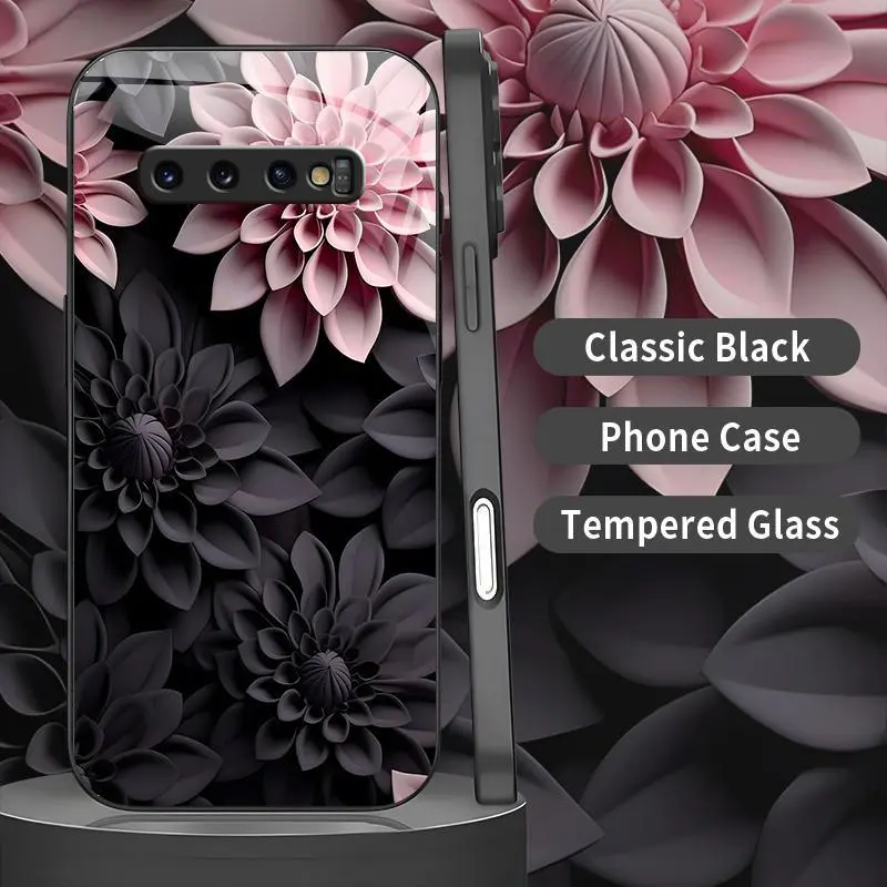 Dark Floral Aesthetic Phone Case - For Galaxy S10 Plus - Elegant Shockproof Protection--975