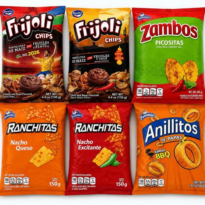 Honduran Mixed Churros Snacks 150g - Crispy Flavor Variety: Spicy/Regular Beans, Spicy Zambo, Cheese Ranchitas, Bold Ranchitas, Ring Shape Crisps & Puffed Snacks