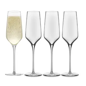 Libbey Signature Greenwich Champagne Flute Glasses Set, Stylish, Dishwasher Safe Champagne Glasses Set of 4, Champagne Gift Set for Weddings and Events