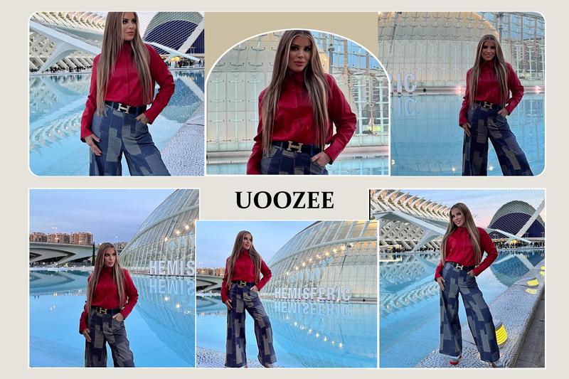 UOOZE Women's long-sleeved Slim Fit button-down solid color lapel shirt top, 100% cotton, embellished with gold buttons, suitable for multiple occasions all seasons blouses (One Size Up Recommended for C - Cup and Above) Casual cute fall outfits