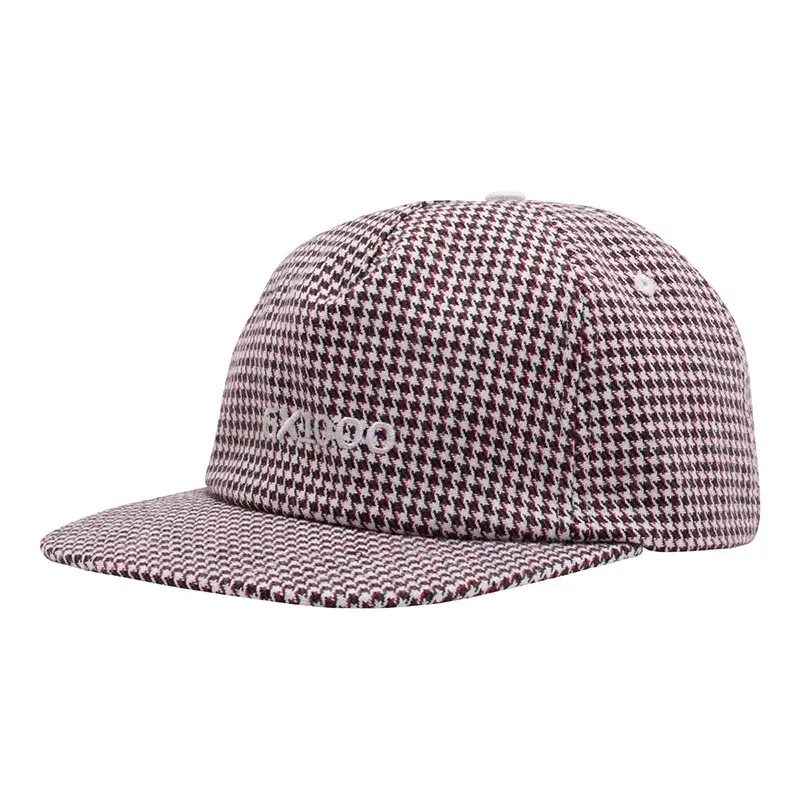 GX1000 Mini OG Logo Houndstooth Hat, Skateboarding Houndstooth Cap for Outdoor Leisure Sports