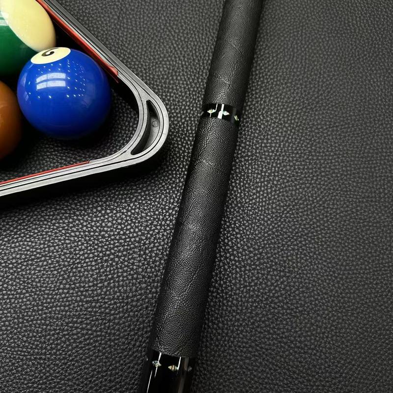 Carbon-Fiber Pool Cue LD Shaft with 1/2 Joint for Spin Control - Heavy-Duty Black Shell Inlaid Leather Grip, Water-Resistant & Splice-Proof Tip (11.8mm) w/ Extension - Professional Billiard Cue Stick