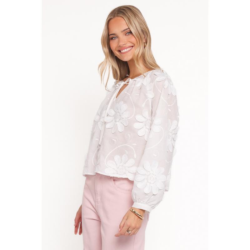Leire Embroidered Blouse - White