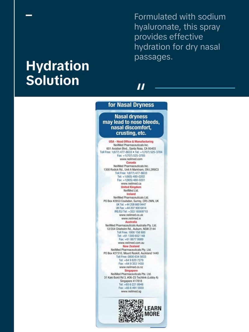 NeilMed NasoGel Spray - 30 mL Drip-Free Gel with Sodium Hyaluronate for Dry Nasal Passages Relief