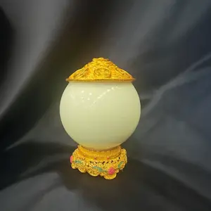 Eata Gift Inc. Luminous Gilded Crystal Sphere Decor Vintage Style Glow Ball Display Ornament