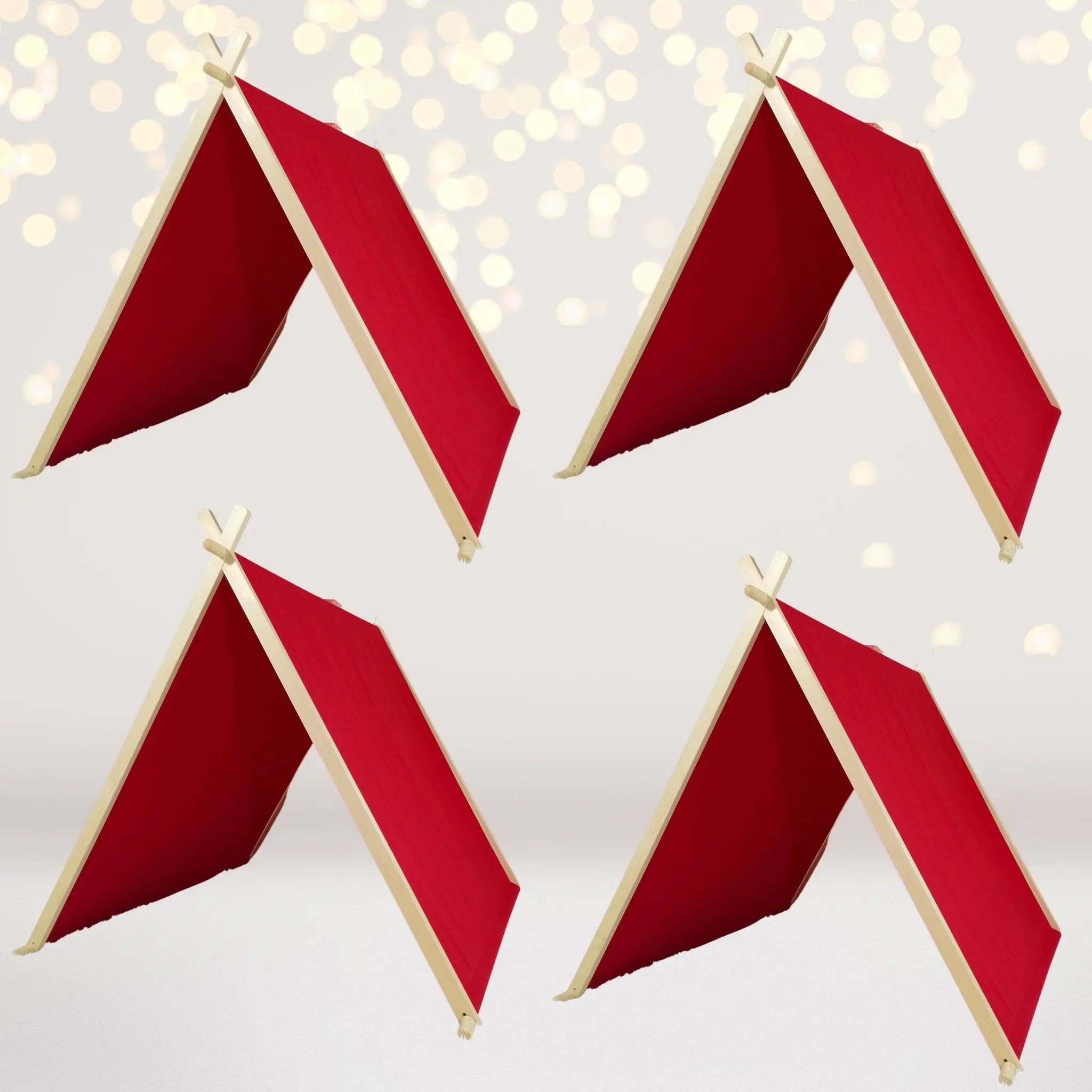 Festive & Party Supplies 4-Pack A-Frame Cotton Sleepover Tent Set - Bling Magical Fairy Adventure Photo Gift, Luxury Home Supplies Party Activity Kit