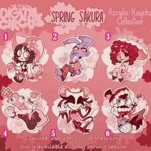 The Digital Circus Spring Sakura Acrylic Keychain Collection (Preorder)
