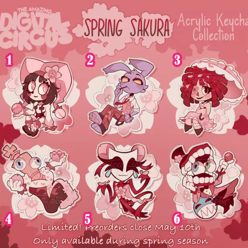 The Digital Circus Spring Sakura Acrylic Keychain Collection (Preorder)