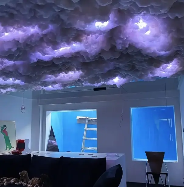 Lights for Ceilings 3D Thunder Clouds Light LED Music Sync DIY Kits Infrared Remote Controls  Modern Mood Lighting Adjustable RGB Lighting Flexible Neon Decorativ
