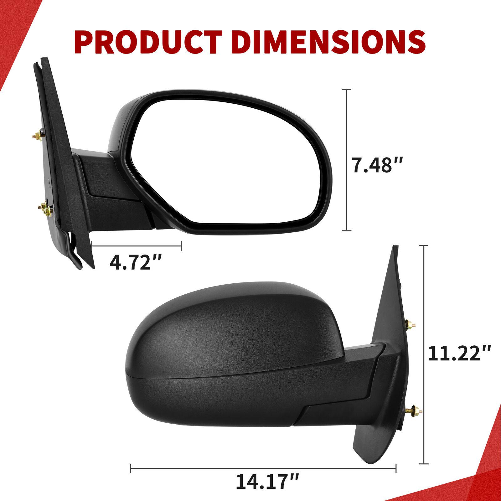 YITAMOTOR Right/Left Passenger Side Mirror Compatible with 2007-2013 Silverado Sierra 1500, 2500, 3500, Avalanche Suburban Tahoe Yukon