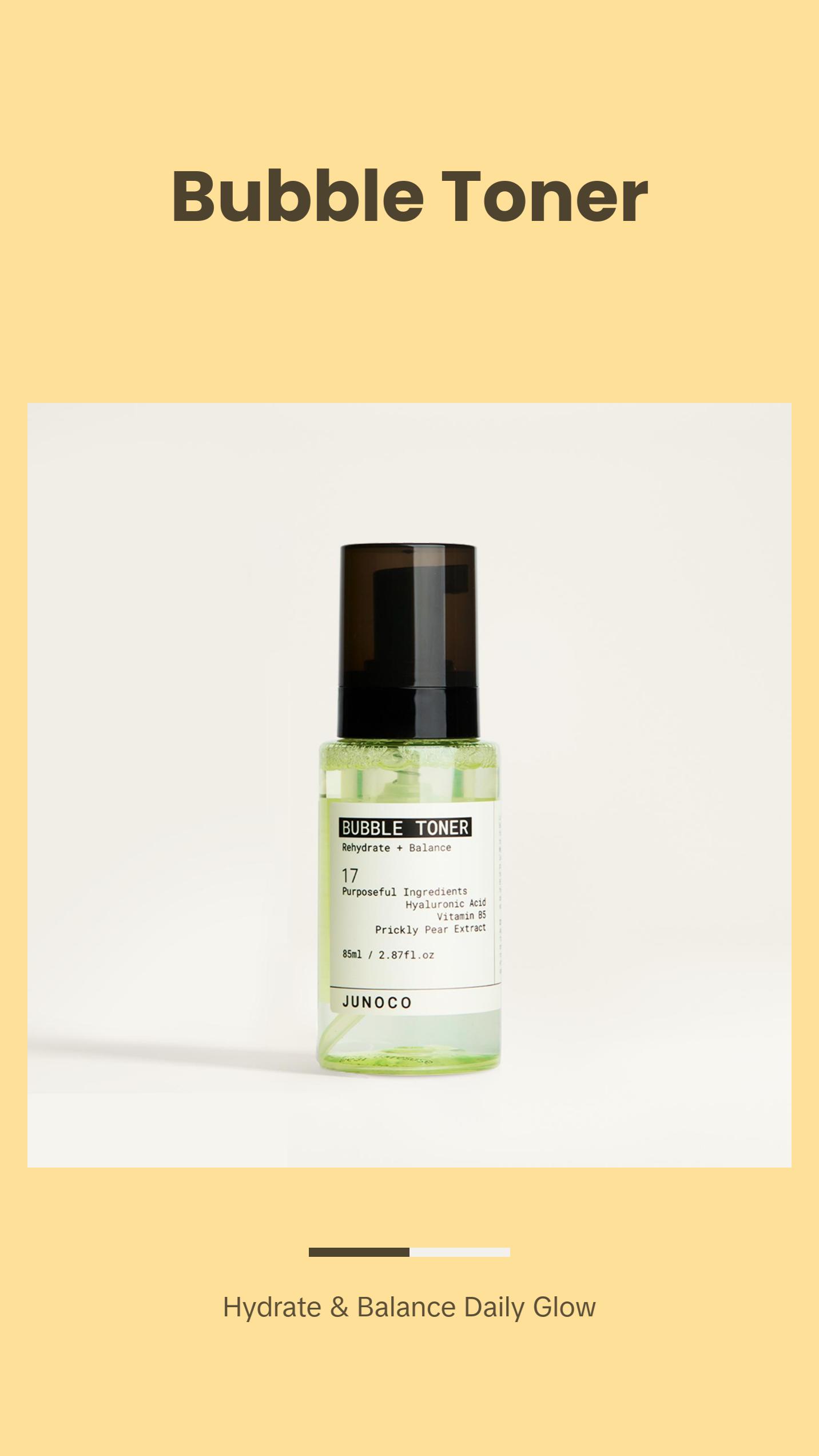 JUNOCO Bubble Toner. Rehydrating and Balancing Daily Facial Toner 85ml/2.87 Fl Oz