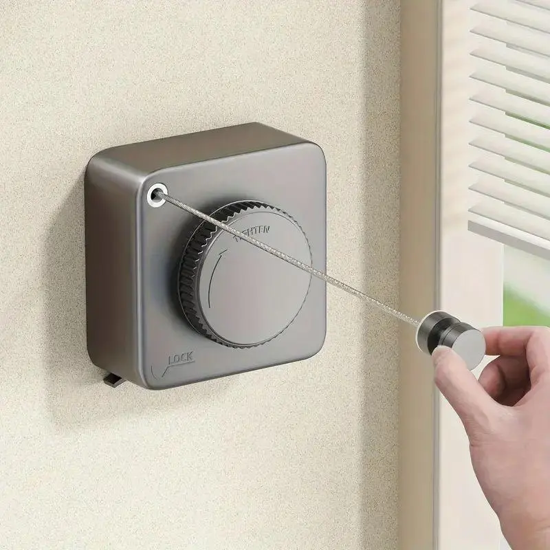 15.1 Ft (10-15 m) 40LB (Above 25 kg) Durable Rust-Proof Heavy-Duty Retractable Clothesline, Wall-Mount Stable Home Laundry Tool, Easy-Install Indoor-Outdoor Space-Saving Accessory