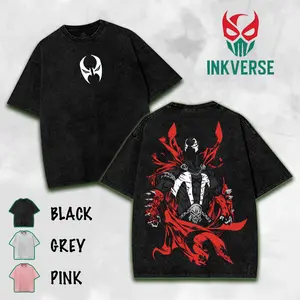 Spawn Comic Wash T-Shirt, Hoodie, Sweatshirt, Distressed Horror Comic Shirt, Graphic Tee, Underground Comic Streetwear, Cotton Menswear