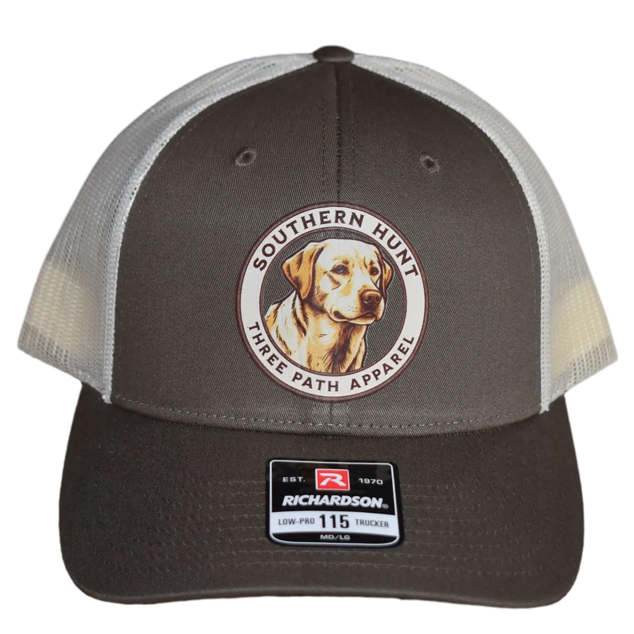 Richardson 115 Trucker Hat – Brown/Khaki | Mud, Morning, and Good Lord's Light