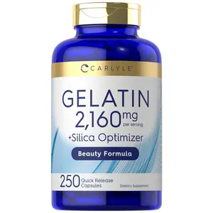 Carlyle Gelatin Capsules | 2160 mg | 250 Pills | with Silica Optimizer | Non-GMO, and Gluten Free Supplement