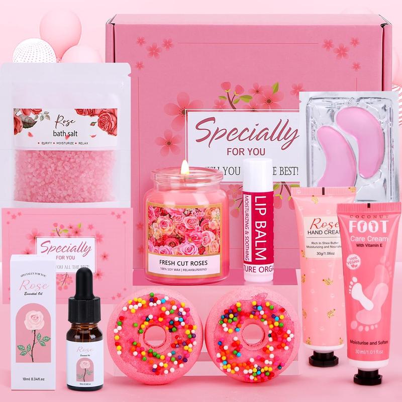 Gifts for Women Birthday Gifts, Spa Gifts Set- 10 Pcs Christmas Valentine's Mother's Day Gifts and Cherry Blossoms Self Care Package Gifts Women, Relaxing Gifts Basket Thanksgiving gifts