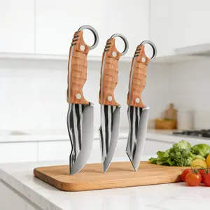 3Pcs Ultra-Sharp Multipurpose Knife Set | For Kitchen, Camping, BBQ & EDC | Durable Stainless Steel Blades