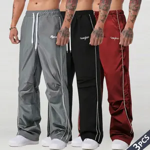 Clean Gent men's fashion street style trousers, side striped design with embroidery process, light and soft fabric, comfortable men's pants, suitable for all seasons, thin breathable sweat-absorbing sweatpants