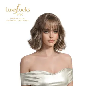 Short Layered Wavy Bob Wig with Bangs, Natural Look  Wig for Women, Easy Wear & Daily Use fashion wig synthetic material fiber resistant wig day outfit hairstyle heat resistant party look Wavy Wiglet