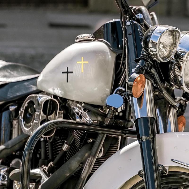 1 Piece Car Metal Cross Decal, Christian Car Emblem Decal, 3D Self-adhesive Cross Sticker, Christian Car Emblem Decal, Universal Auto Accessory Jesus Sticker for Car Body Stain Covering & Personalized Decoration (silver/Black/Gold)-5