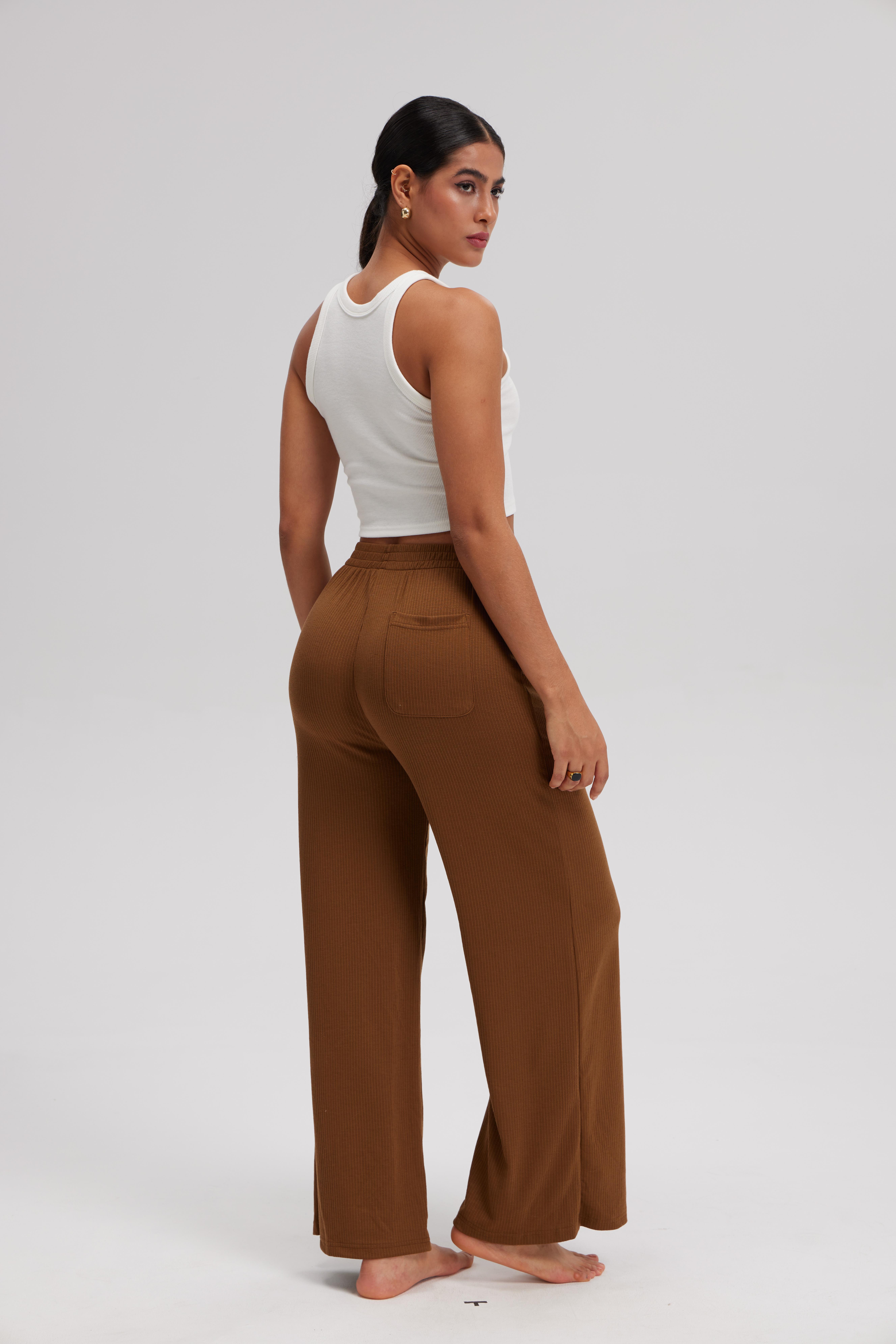 OQQfitness Womenswear WideLeg Summer Pants Flowy Lightweight Casual Lounge Basic Vacation Minimalist Outfits Trousers with Back Pockets