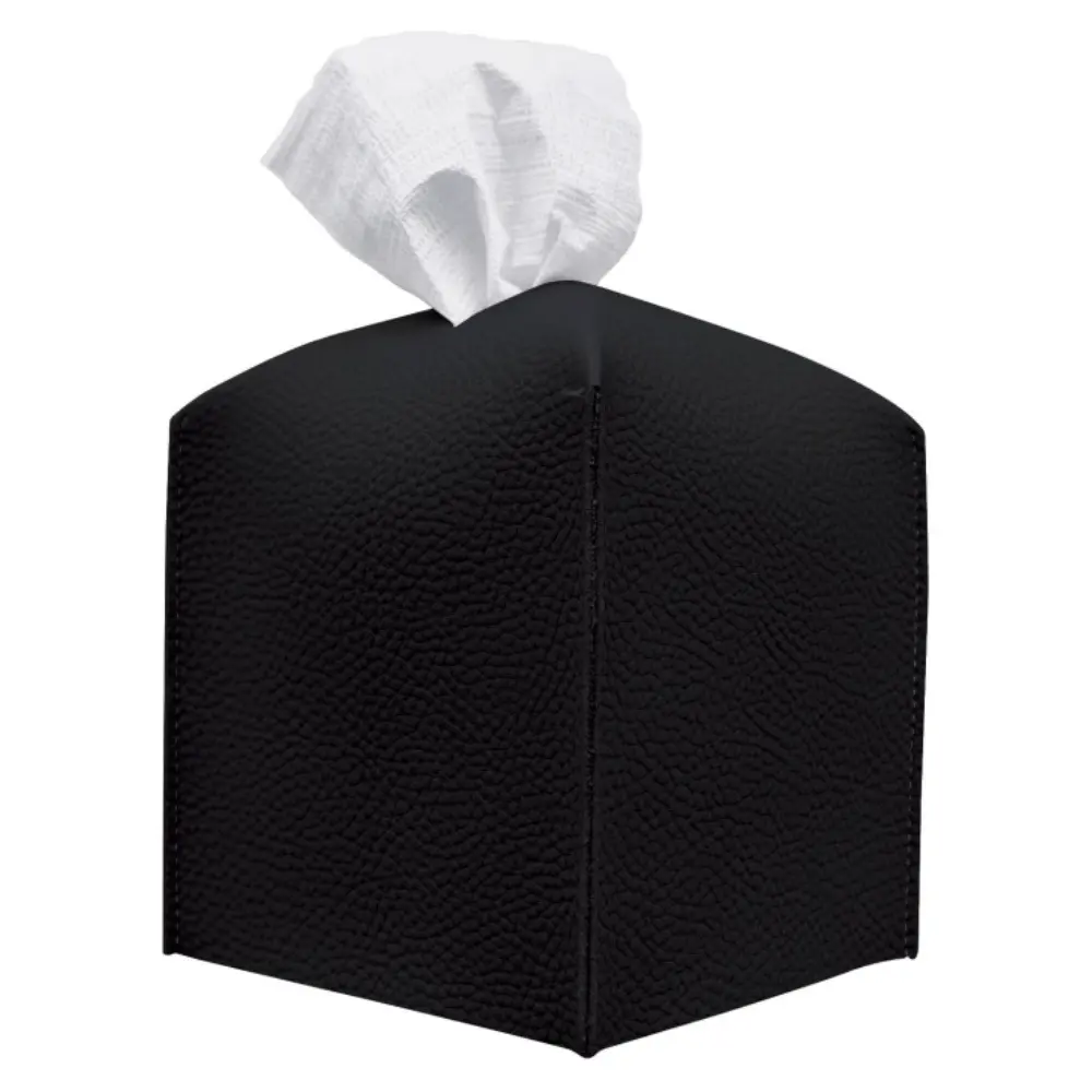 Colourtree Tissue Box Cover, Refined Modern PU Leather Square Tissue Box Holder - Decorative Holder/Organizer for Bathroom Vanity Countertop, Night Stands, Office Desk & Car 5"X5"X5"