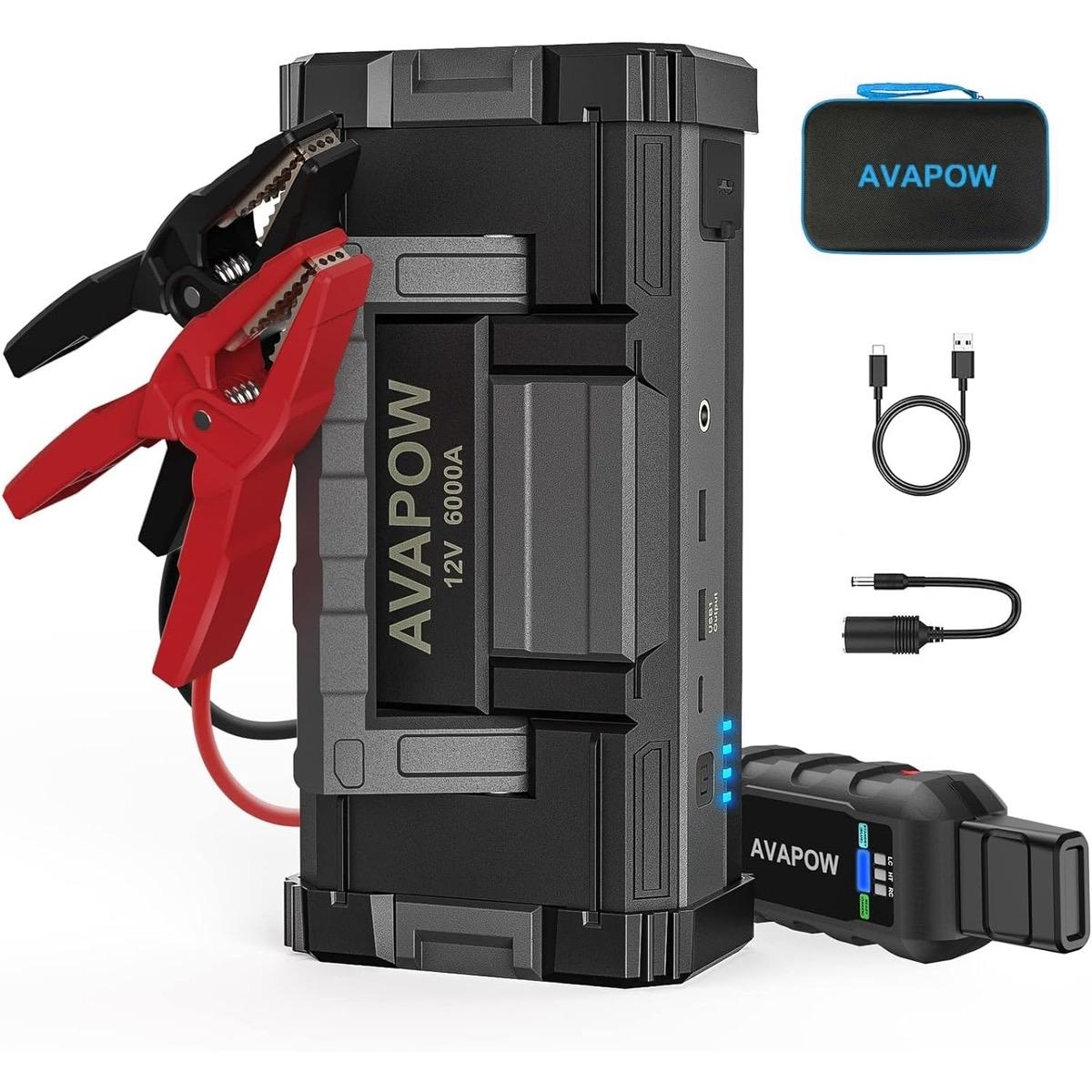 6000A Car Battery Jump Starter(for All Gas or up to 12L Diesel) Powerful Starter with Dual USB Quick Charge and DC Output,12V Pack Built-in LED Bright Light 6000A Car Battery Jump Starter(for All Gas or up to 12L Diesel) Powerful Starter with Dual USB Quick Charge and DC Output,12V Pack Built-in LED Bright Light