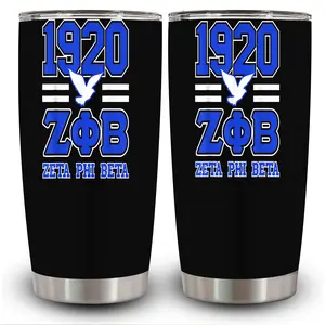 1pc 20oz Blue Greek Letter Zeta Phi Beta 1920 Tumbler with Lid, Insulated Travel Mug, Gift for Women Men, Ideal for Halloween, Independence Day, Memorial Birthday Gift, Coffee Cup, weird stuff