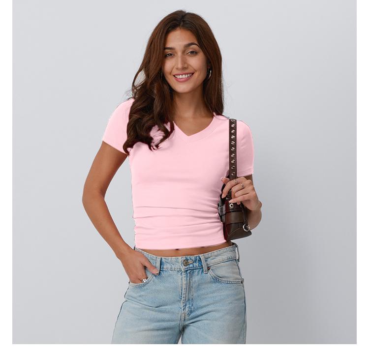 Trendy Queen Womens Deep V-Neck 3 PACK  Backless Tops Short Sleeve Slim Fit T-Shirts Basic Y2K Tops Bustier Corset Cami 2025