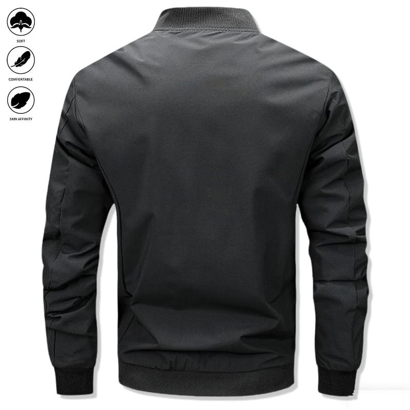 Men's letter embroidered casual bomber jacket for everyday life, home, outdoor, work and leisure.Men's jacket, men's loose outdoor cycling casual fashion jacket, the jacket is designed in solid color, suitable for mature men fits