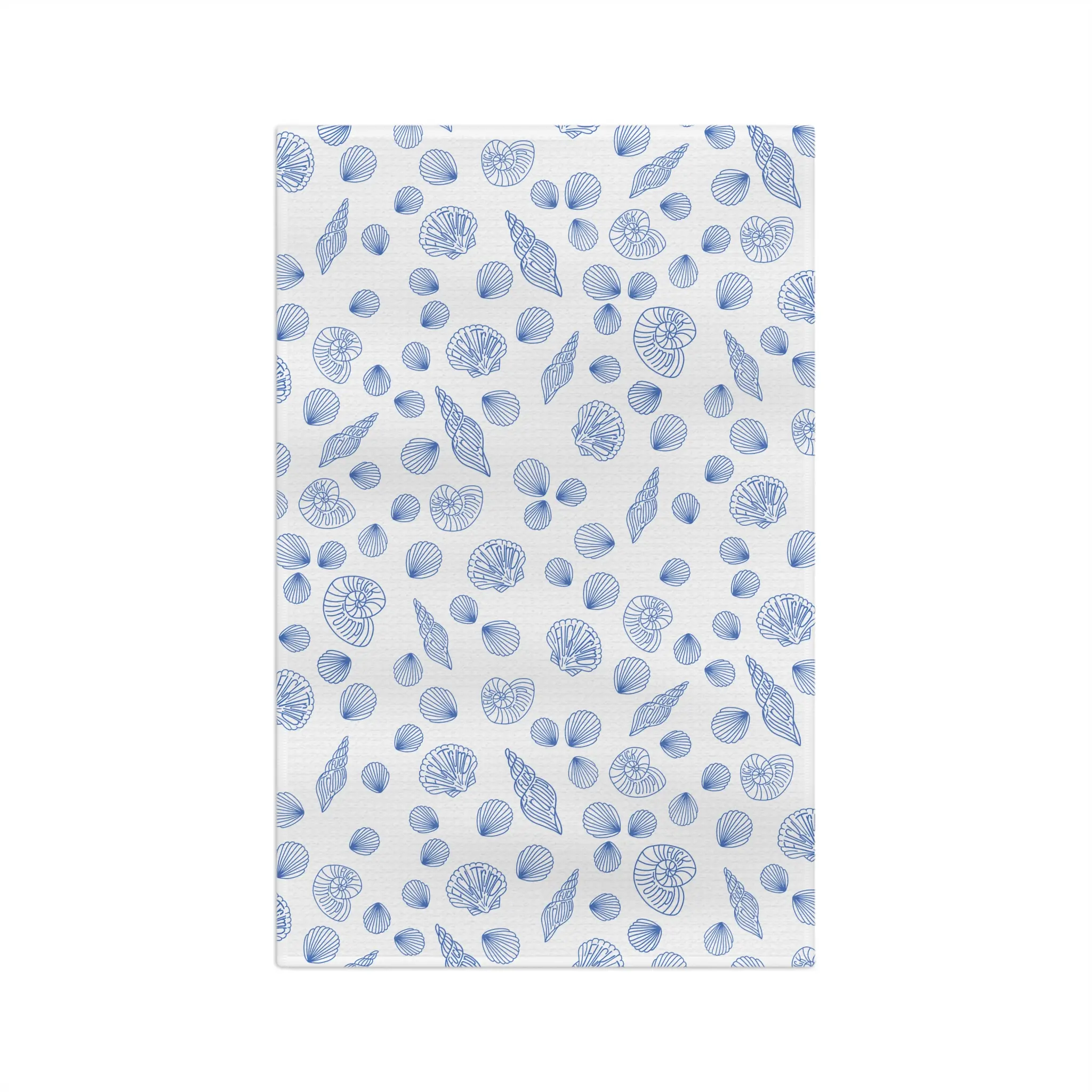Slightly Subtle Seashell Pattern Microfiber Tea Towel | Coastal Kitchen Print