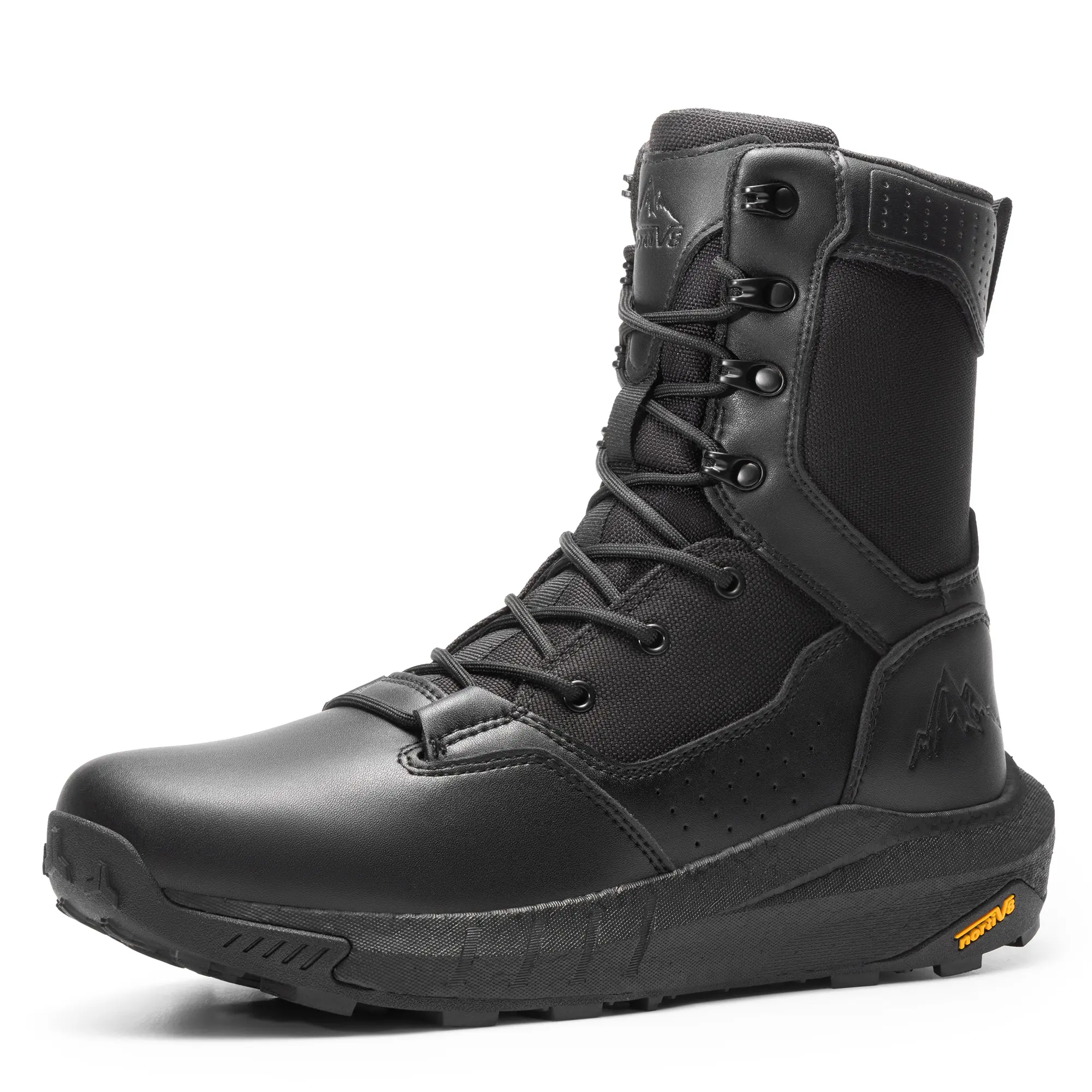 NORTIV 8 Men's Military Style Combat Patrol Safety Workboots with Suede & Oxford Upper, Side-Zip and Slip-Resistant Sole, Laces, Closed Toe, Cushioned Sole, Tactical Boot tiktokshopbacktoschool, Leather/Mesh, Lightweight, Rubber, Rugged Style, Vegan Leath