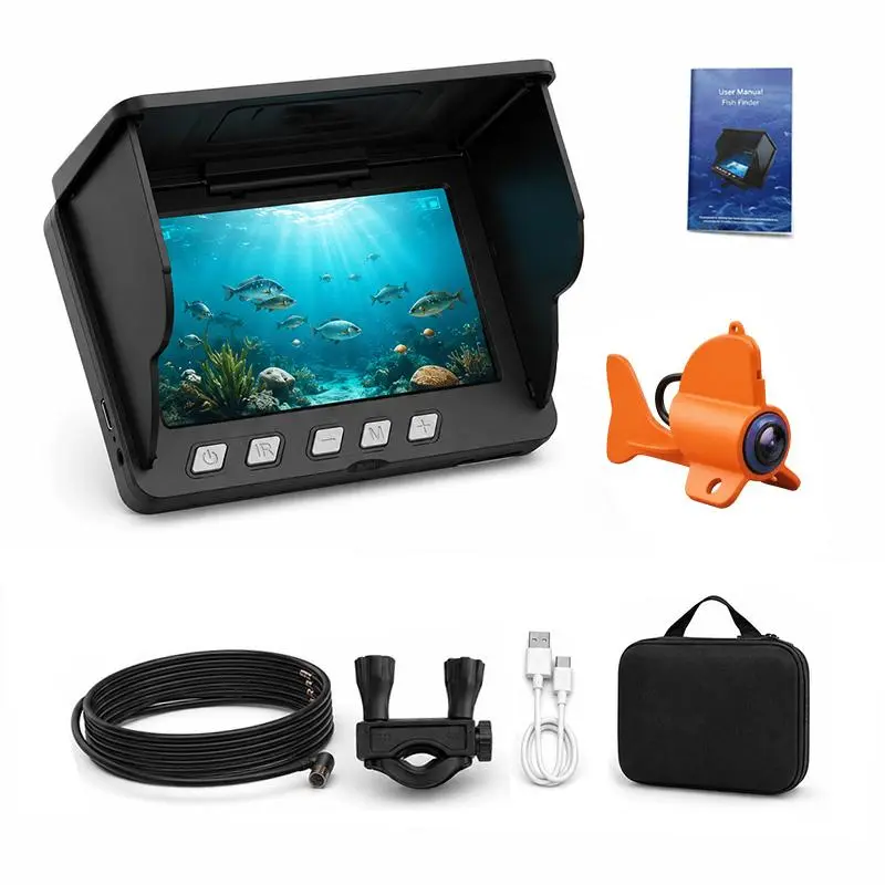 Underwater Fishing Camera with 4.3" HD View LCD Monitor, IP68 Waterproof Fish Finder for Ice, Lake Fishing