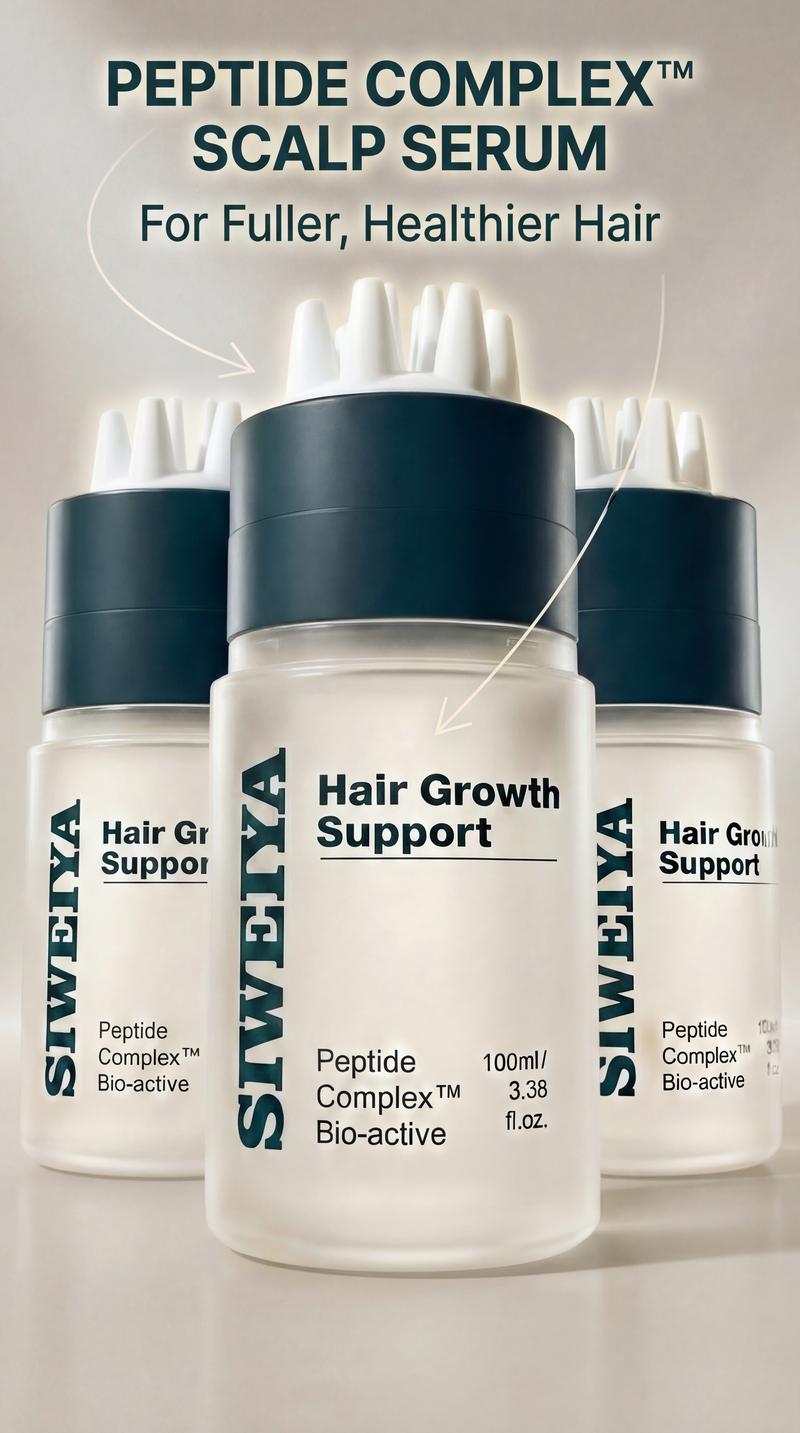 Korean Hair Growth Scalp Serum — Peptide Complex Formula for Thinning Hair, Supports Fuller-Looking Strands, Plant-Based Bio-Active Care to Strengthen Roots & Soothe Scalp